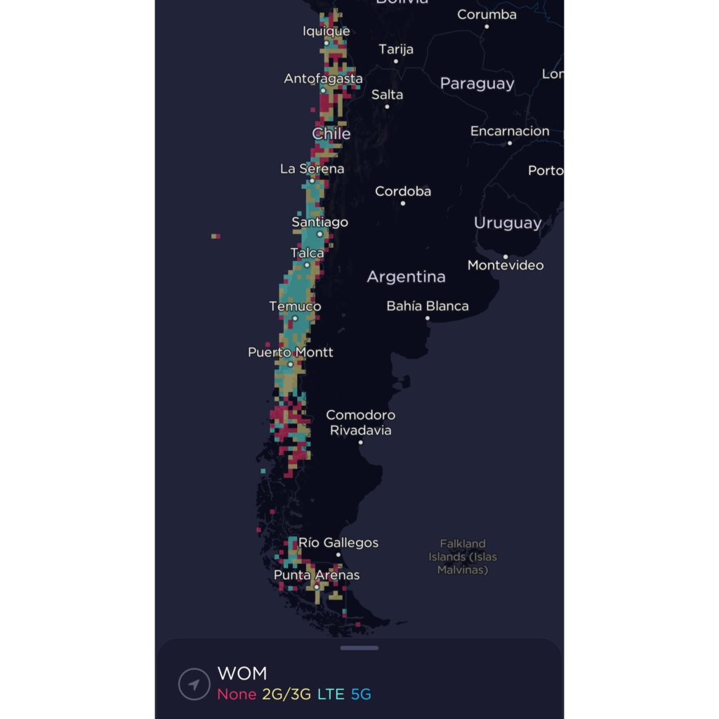 WOM Chile Coverage Map
