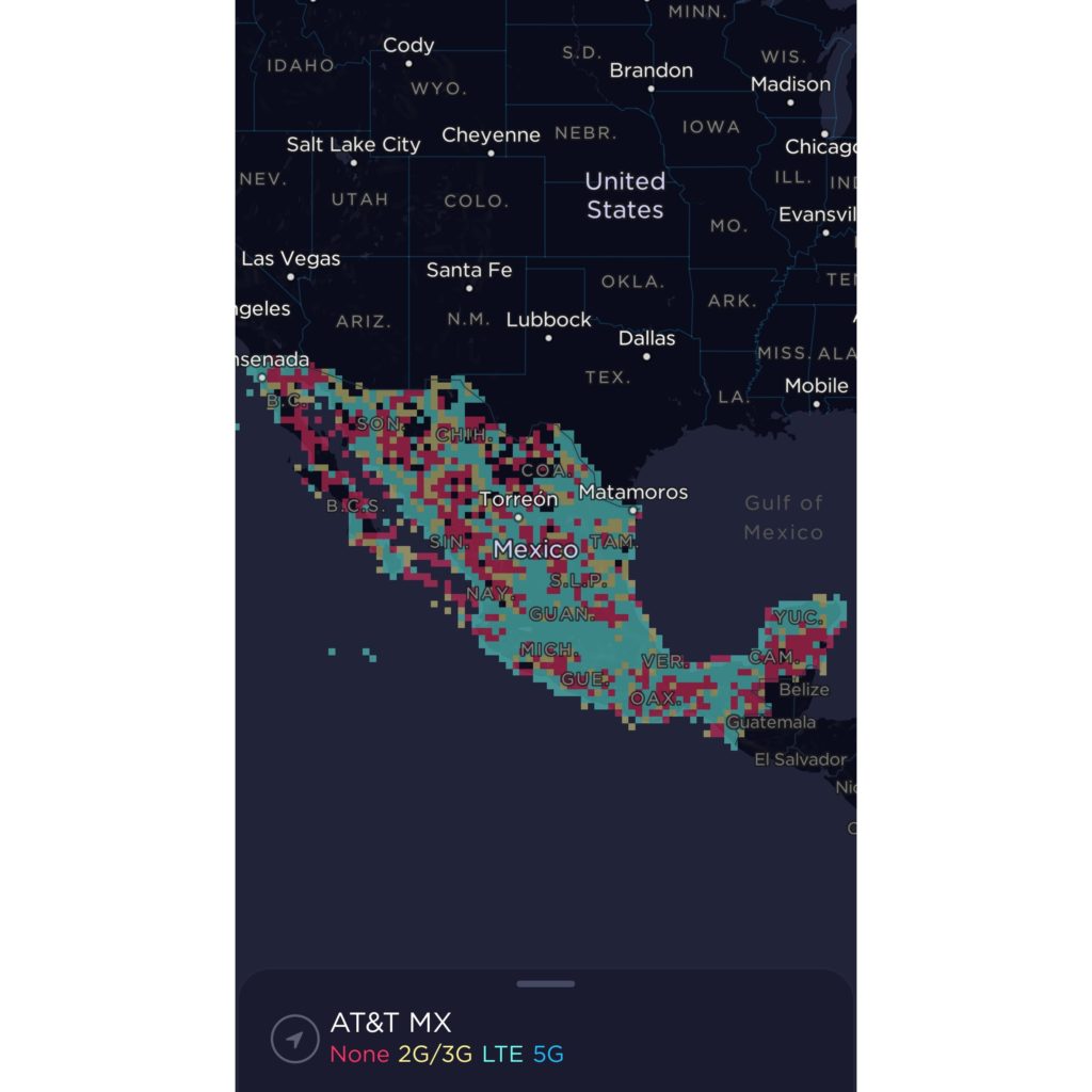 AT&T Unidos Mexico Coverage Map