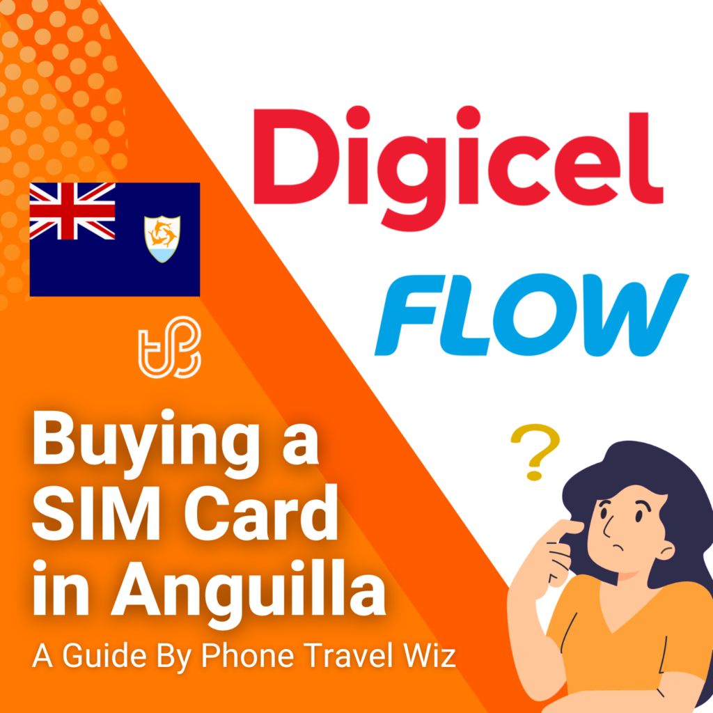 Buying a SIM Card in Anguilla Guide (logos of Digicel & Flow)
