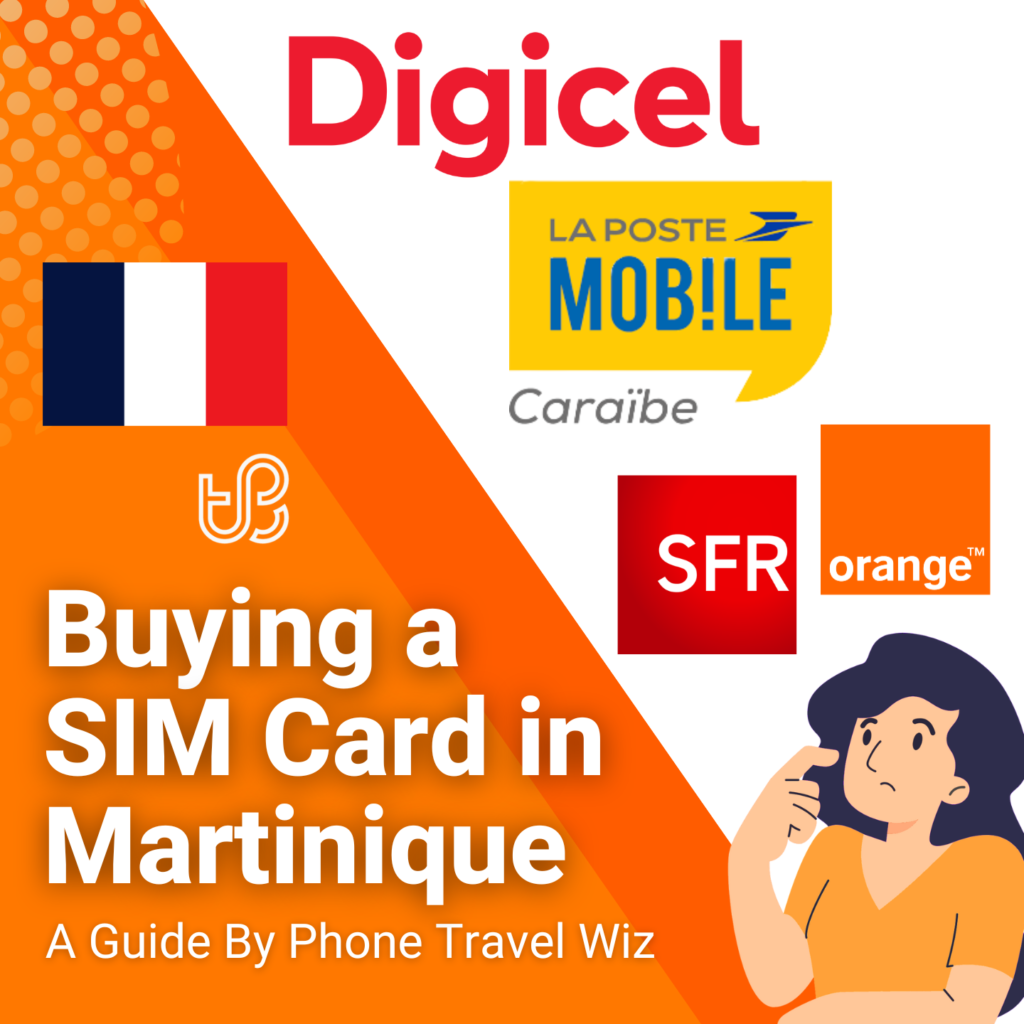 Buying a SIM Card in Martinique Guide (logos of Digicel & Flow)