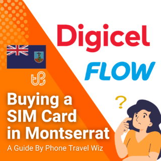 Buying a SIM Card in Montserrat Guide (logos of Digicel & Flow)