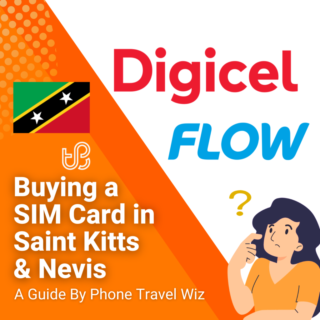 Buying a SIM Card in Saint Kitts & Nevis Guide (logos of Flow & Digicel)