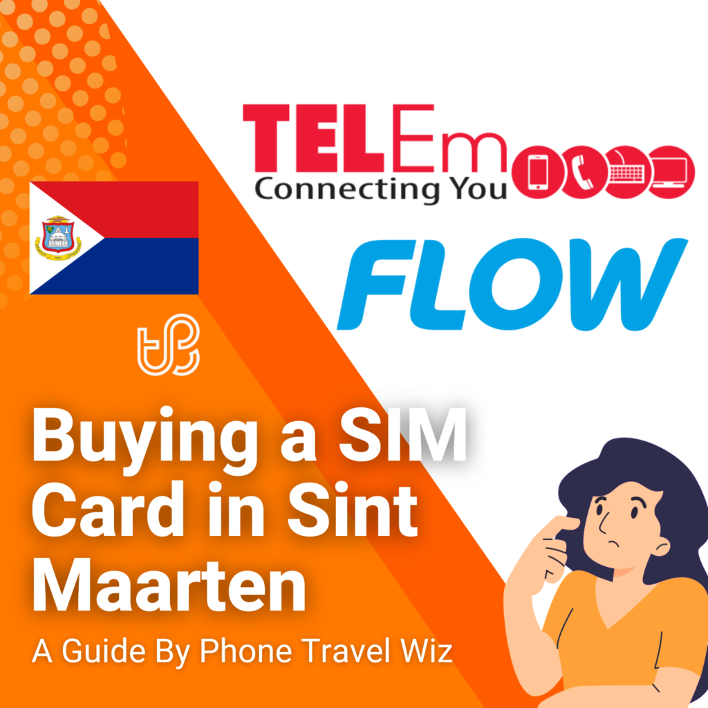 Buying a SIM Card in Sint Maarten Guide (logos of Flow & TelCell/TelEm)