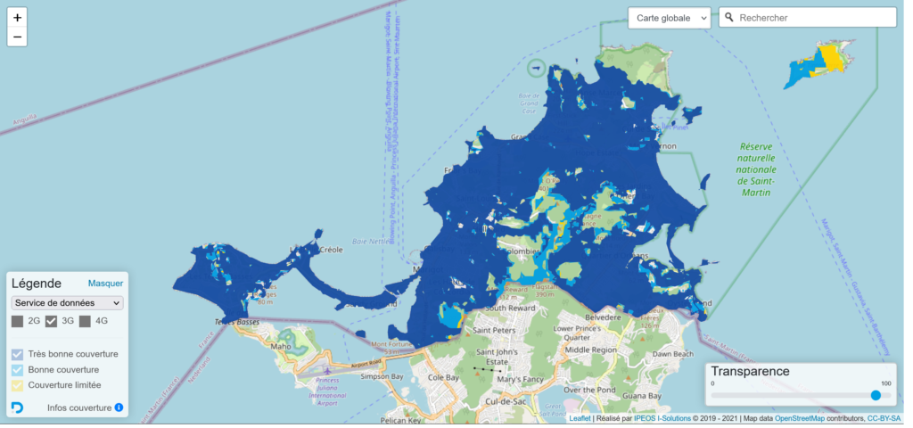 Dauphin Telecom Saint Martin 3G Coverage Map