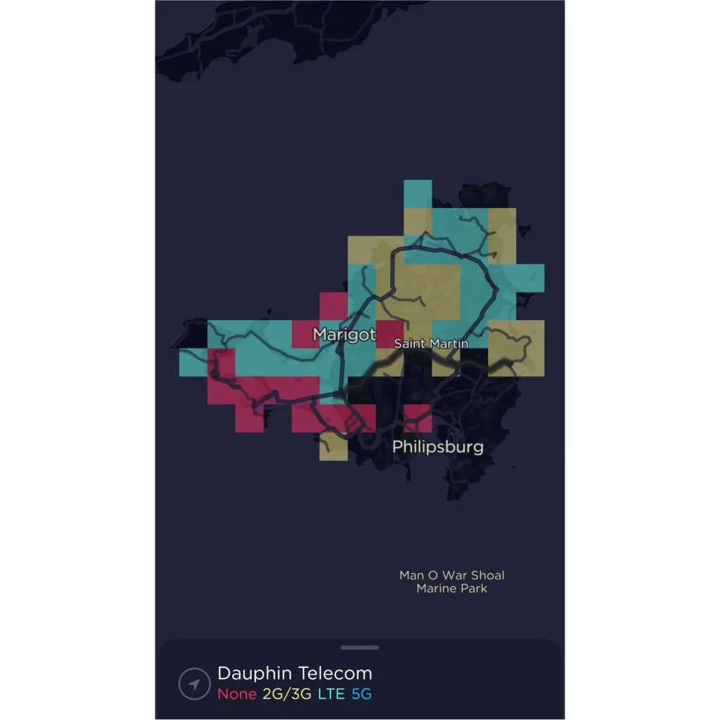 Dauphin Telecom Saint Martin Coverage Map