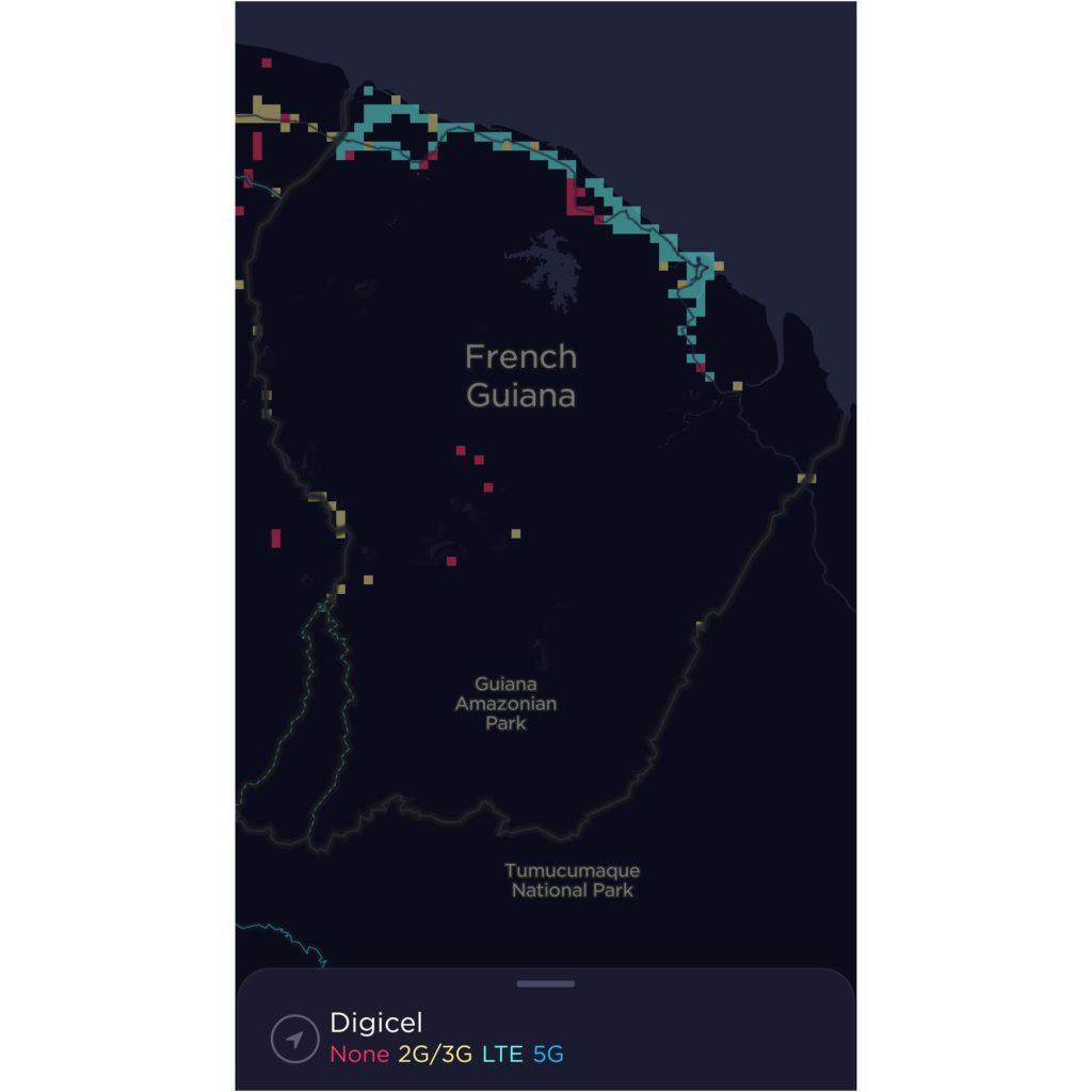 Digicel French Guiana Guyane Coverage Map