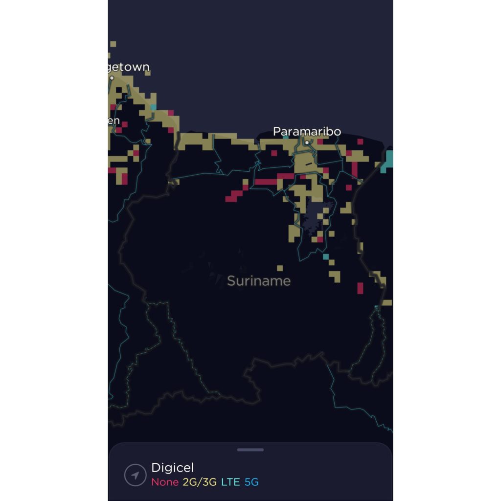 Digicel Suriname Coverage Map