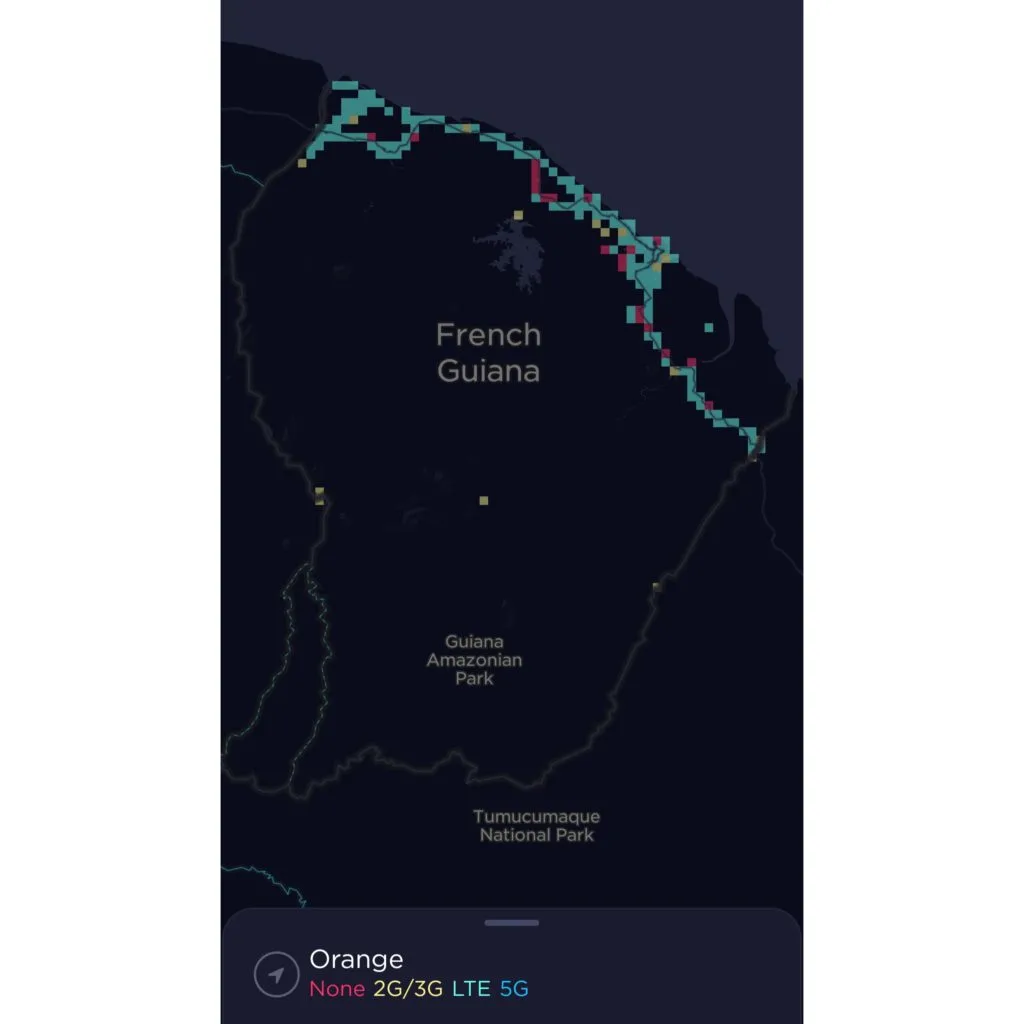 Orange French Guiana Guyane Coverage Map