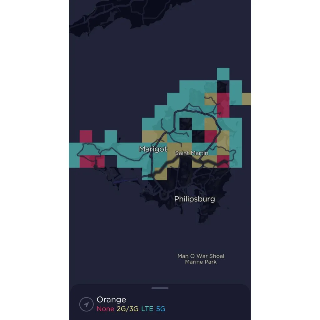 Orange Saint Martin Coverage Map