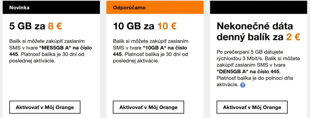 Orange Slovakia Dátové Balíky Plan