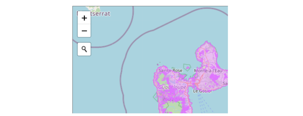 SFR French Guadeloupe 3G Coverage Map