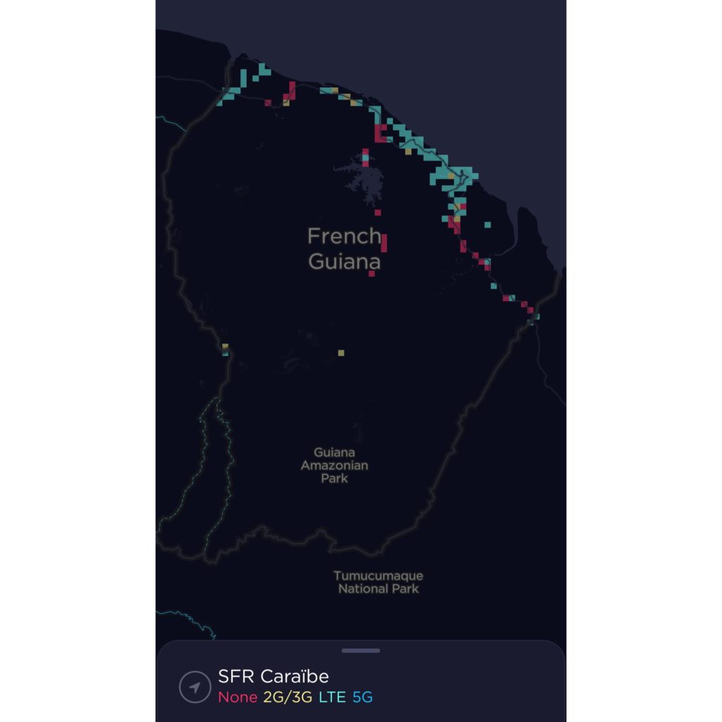 SFR French Guiana Guyana Coverage Map