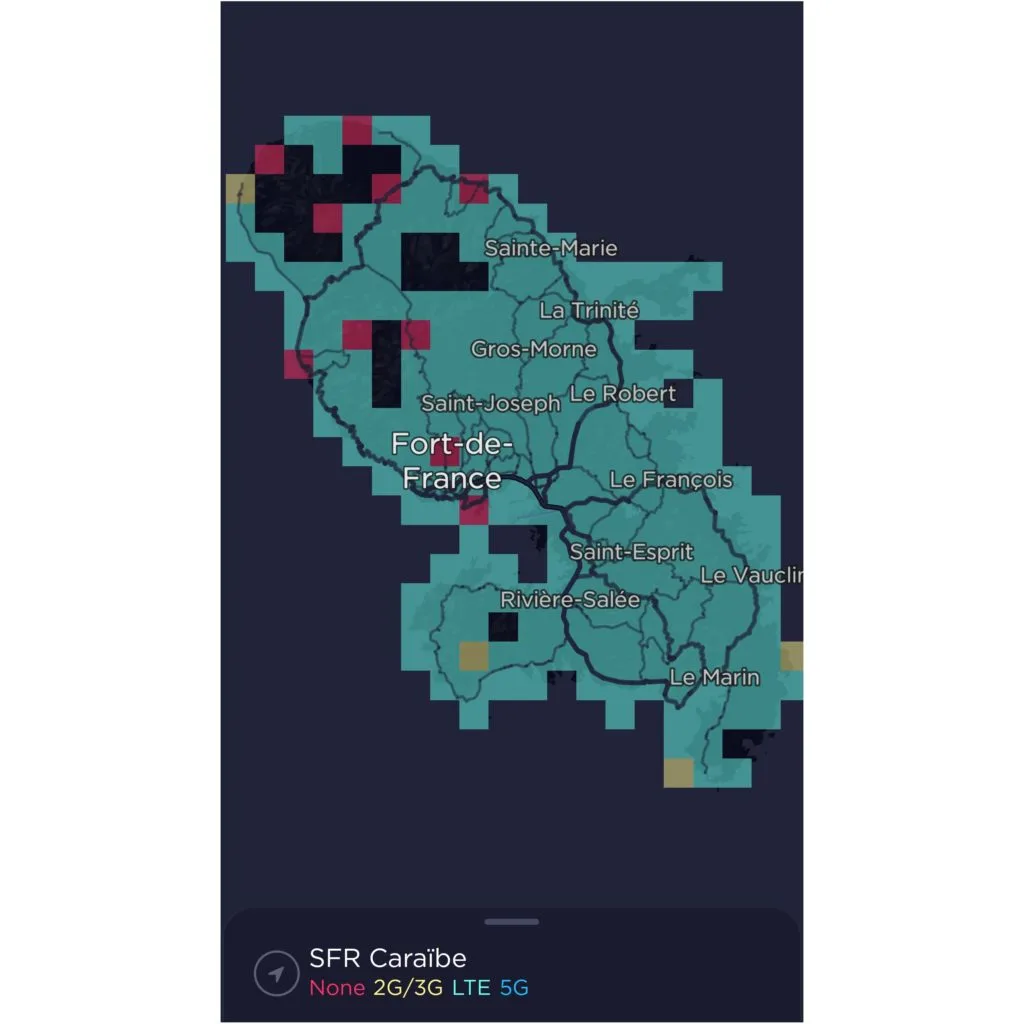 SFR Martinique Coverage Map