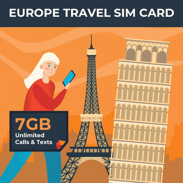 SimCorner Europe Travel SIM Card (7 GB for 30 days)
