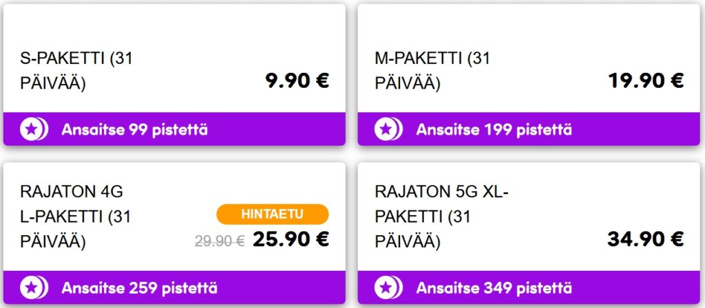 Telia Finland Prepaid Paketit Plan