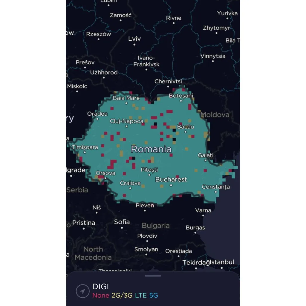 DIGI Romania Coverage Map