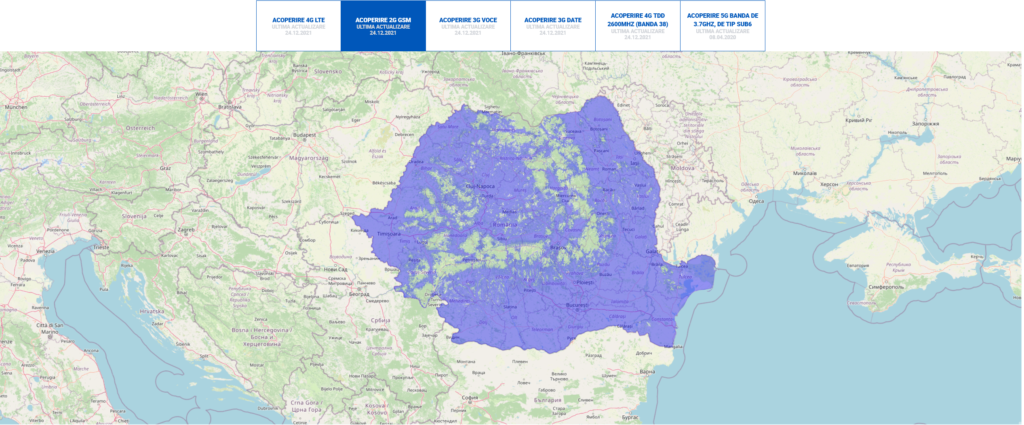 Digi Romania 2G Coverage Map