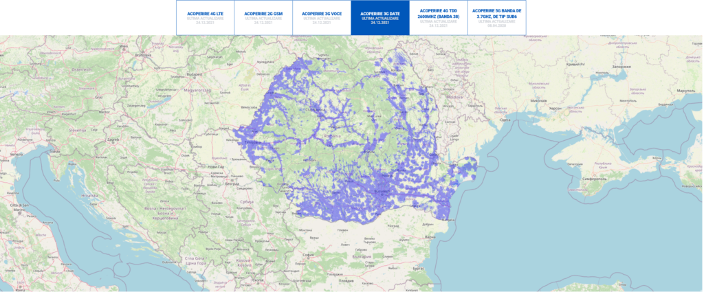 Digi Romania 3G Coverage Map