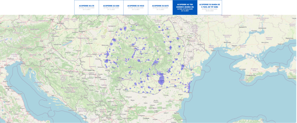 Digi Romania 4G LTE-A Coverage Map