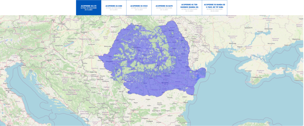 Digi Romania 4G LTE Coverage Map
