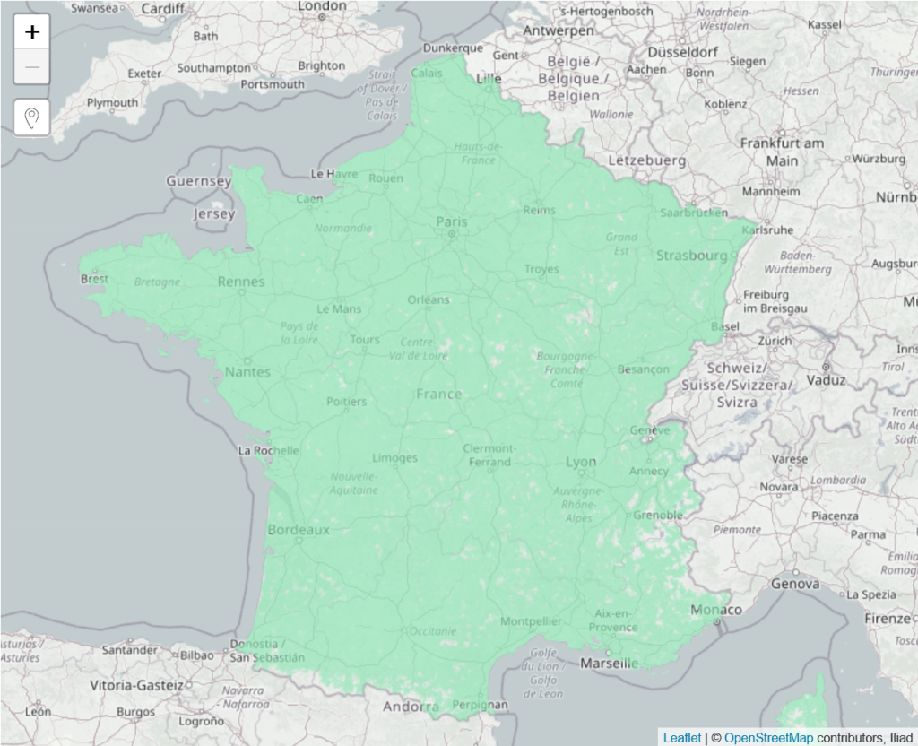 Free France 4G LTE Coverage Map