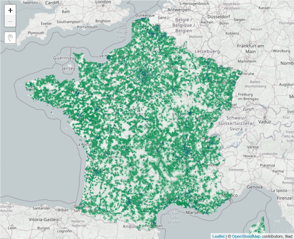 Free France 5G NR Coverage Map