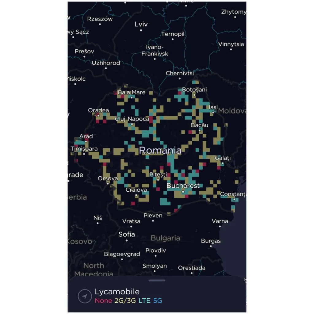 Lycamobile Romania Coverage Map