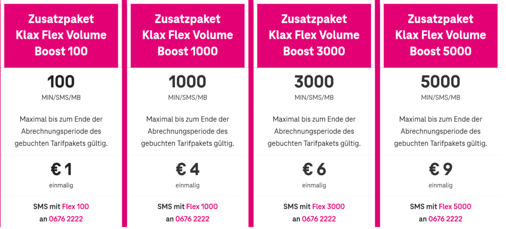 Magenta Telekom Austria Flex Volume Boost Add-Ons