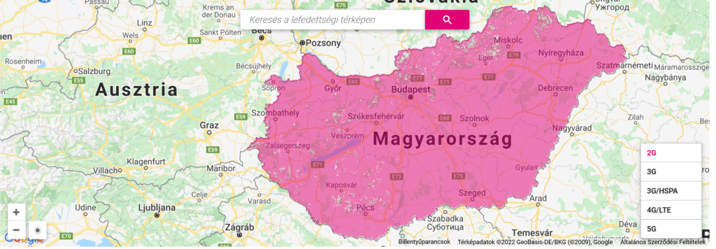 Magyar Telekom 2G Coverage Map