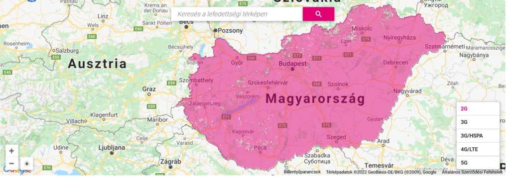 Magyar Telekom 2G Coverage Map