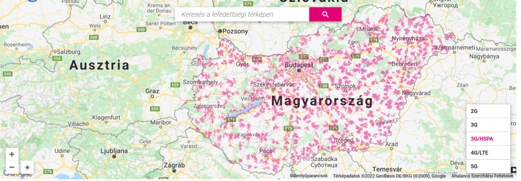 Magyar Telekom 3G Coverage Map