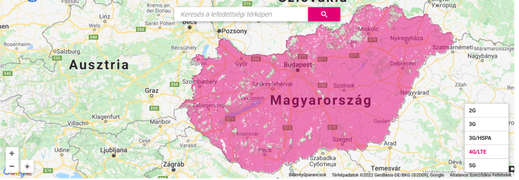 Magyar Telekom 4G LTE Coverage Map