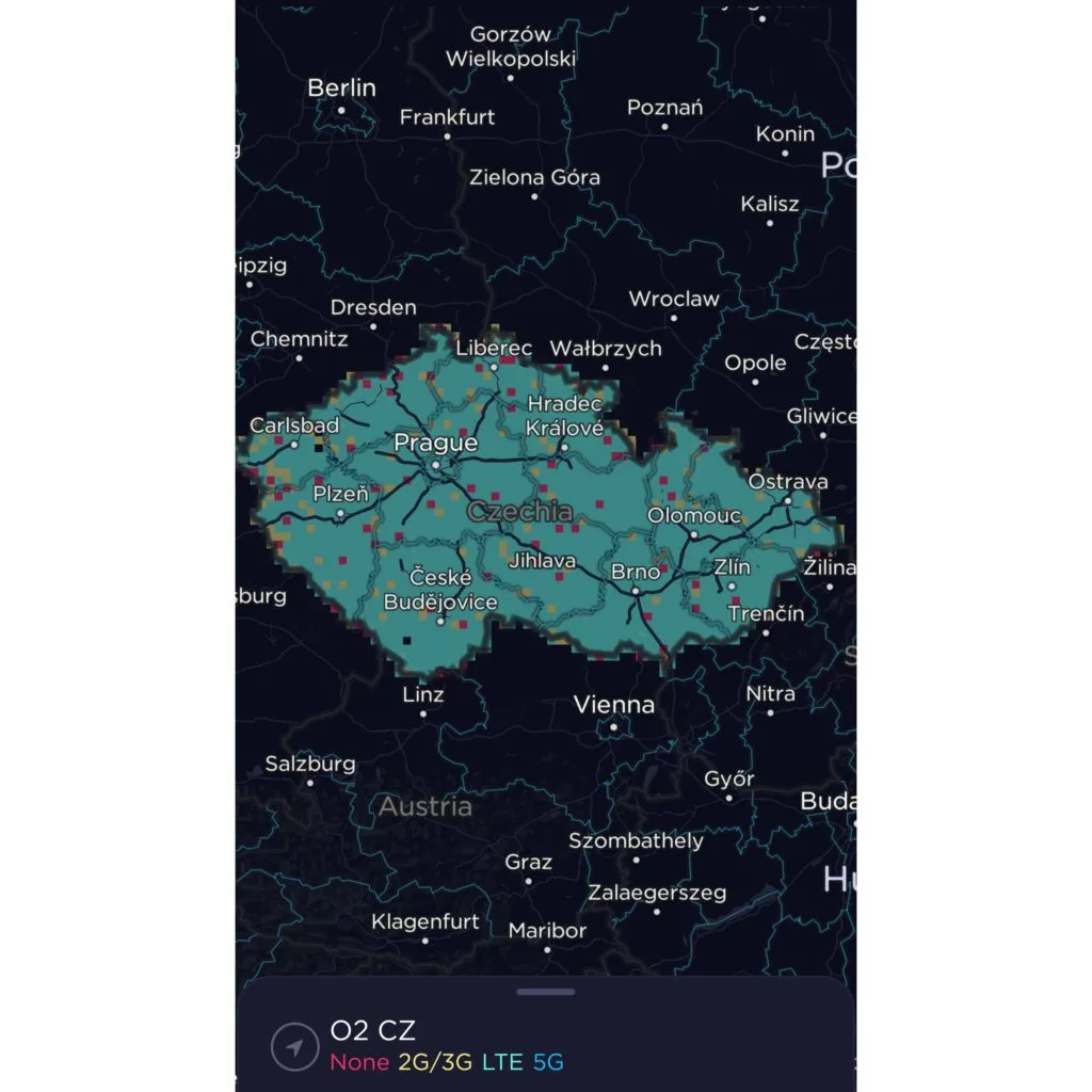 O2 Czech Republic Coverage Map