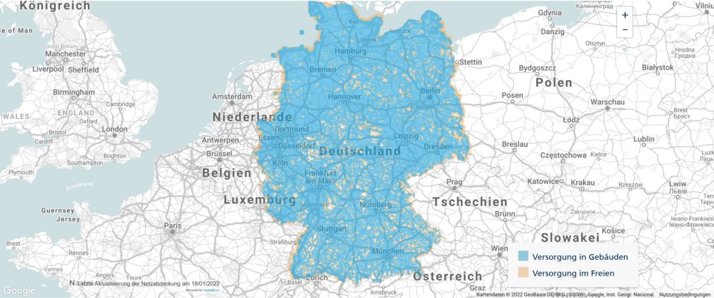 O2 Germany General Coverage Map