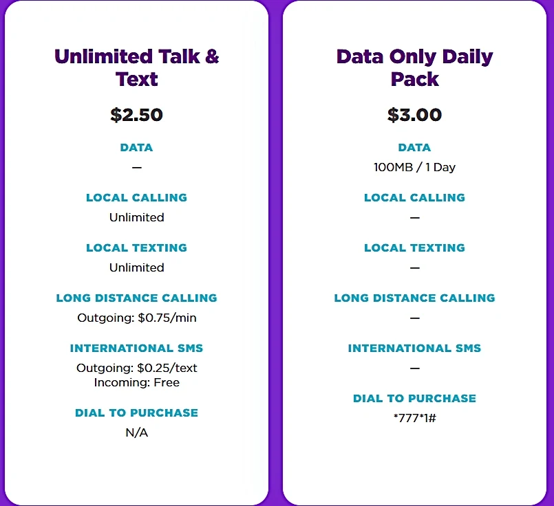 One Bermuda Voice Only Plans With Optional Daily Data Packs
