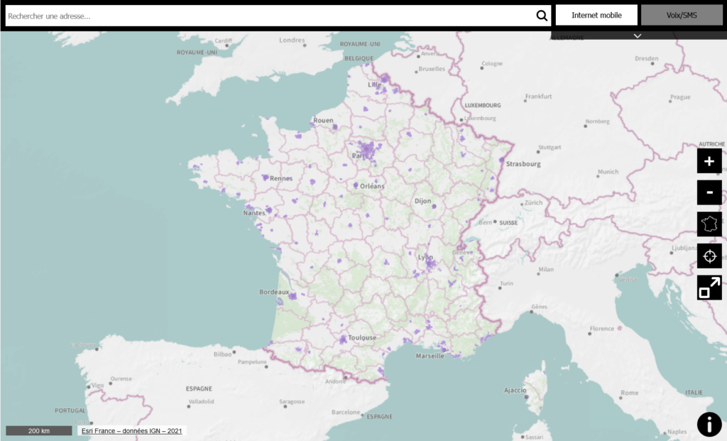 Orange France 5G NR Coverage Map