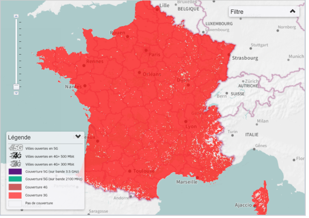 SFR France 3G Coverage Map
