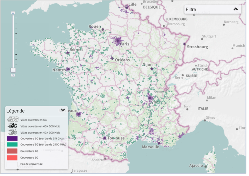 SFR France 5G NR Coverage Map