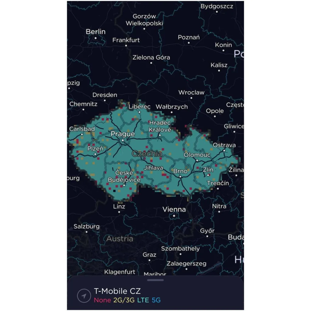 T-Mobile Czech Republic Coverage Map