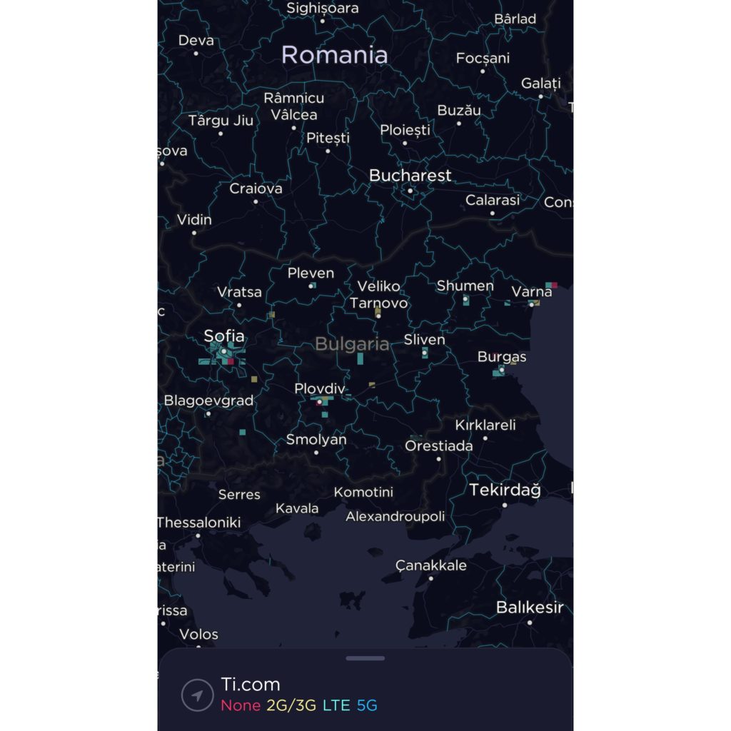 T.com Bulgaria Coverage Map