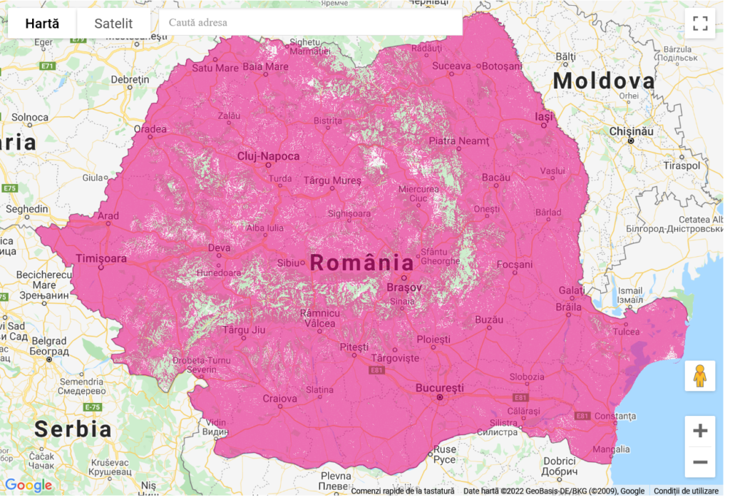Telekom Romania 4G LTE Coverage Map