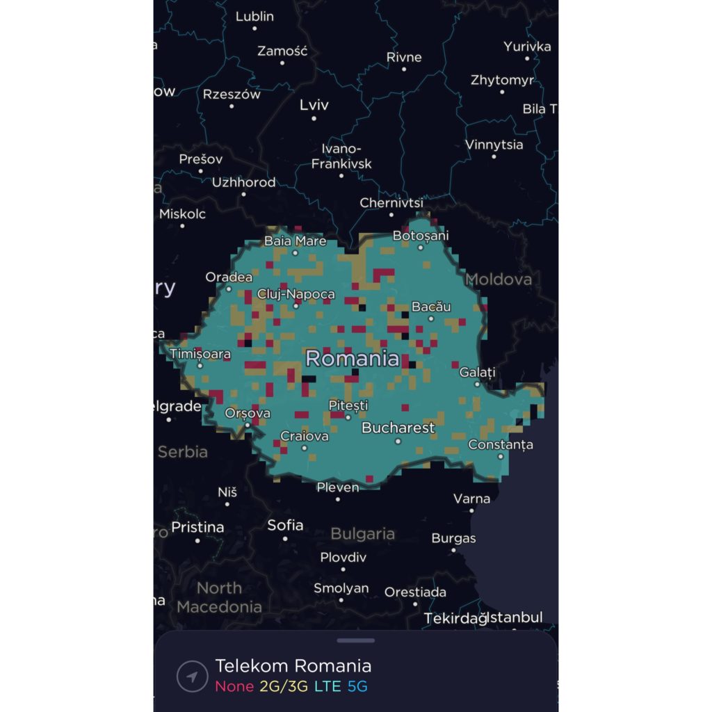 Telekom Romania Coverage Map