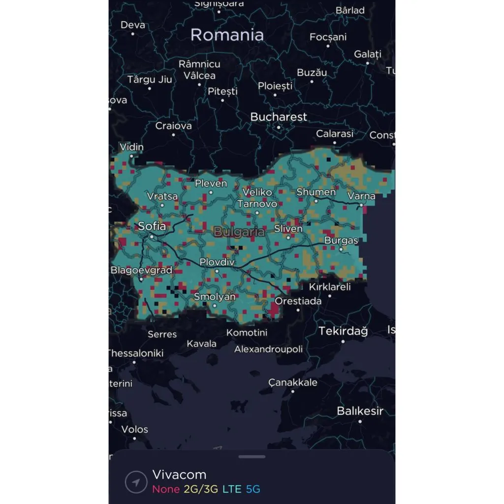 Vivacom Bulgaria Coverage Map