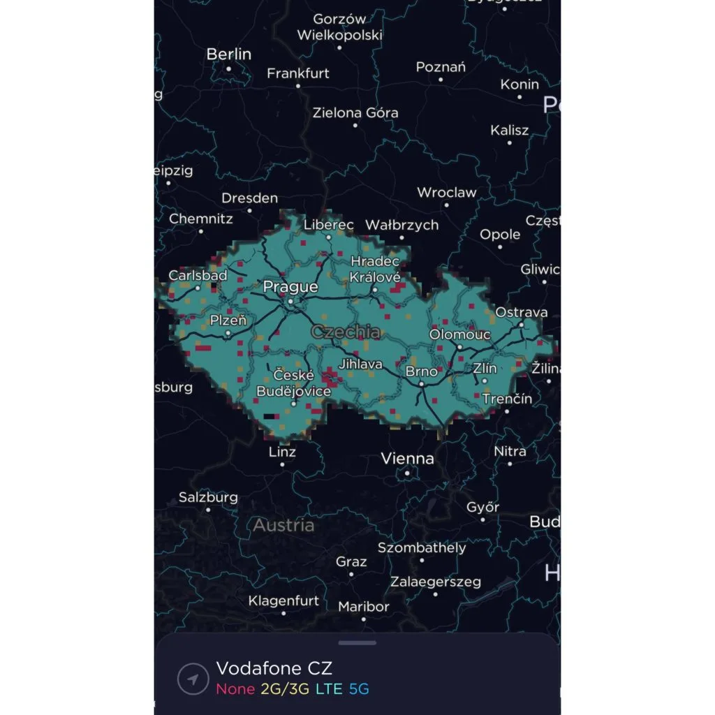 Vodafone Czech Republic Coverage Map