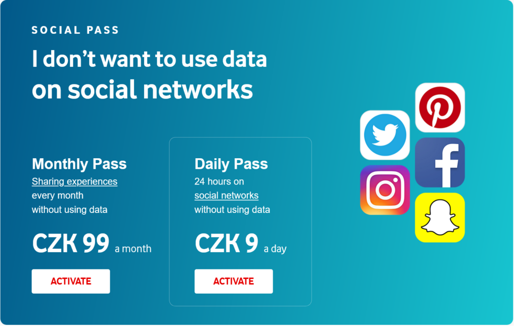 Vodafone Czech Republic Social Pass