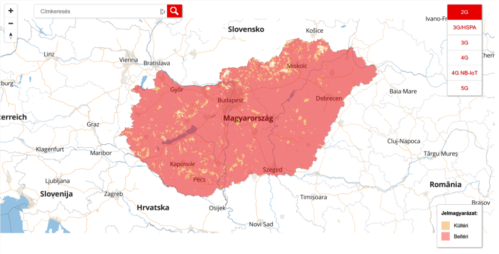 Vodafone Hungary 2G Coverage Map