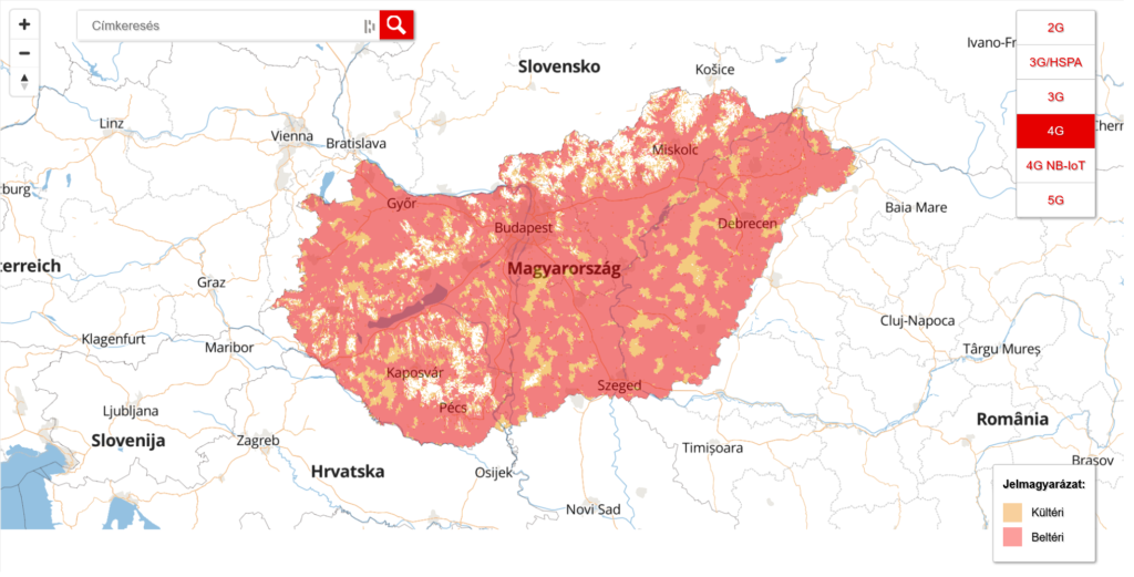 Vodafone Hungary 4G LTE Coverage Map