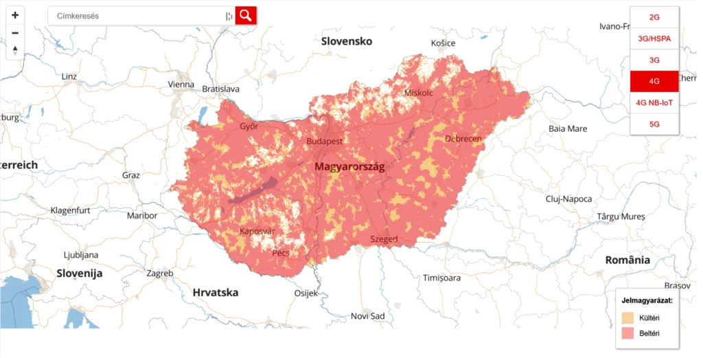 Vodafone Hungary 4G LTE Coverage Map