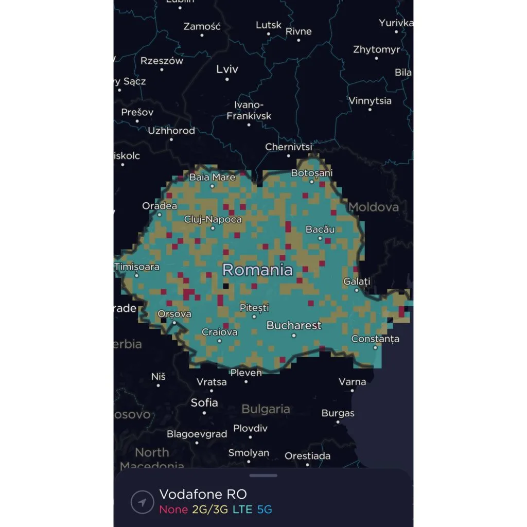 Vodafone Romania Coverage Map