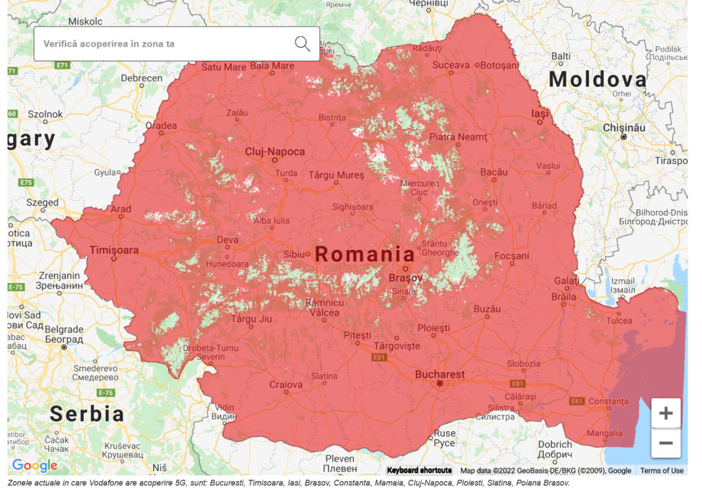 Vodafone Romania Supernet Coverage Map